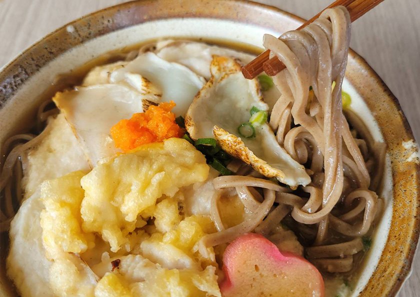 ◆ふぐの炙り・白子天ぷらそば